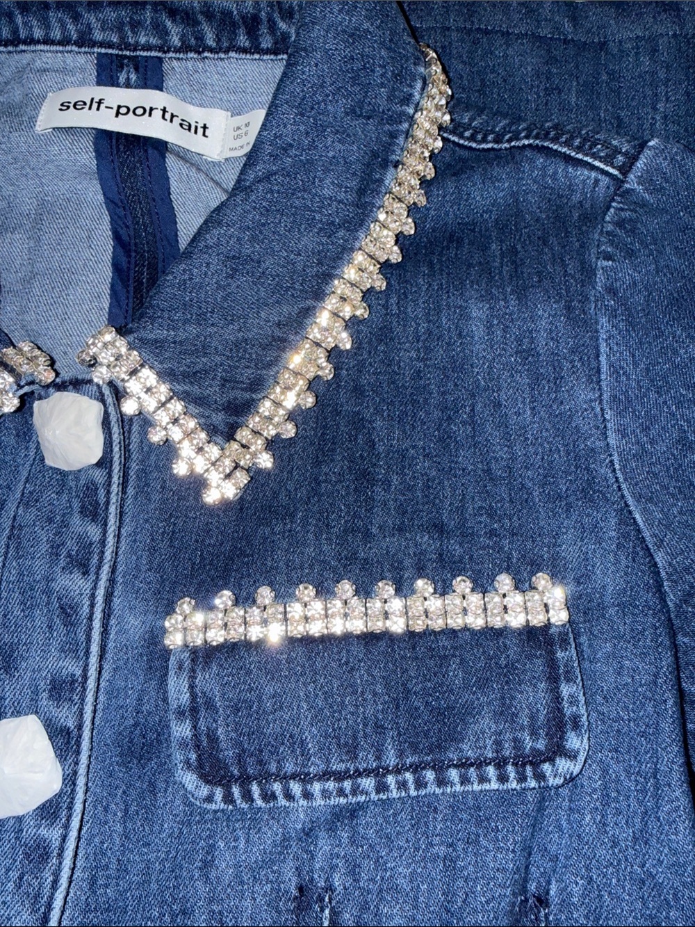Self-Portrait Denim Mini Dress - Picture 8 of 8